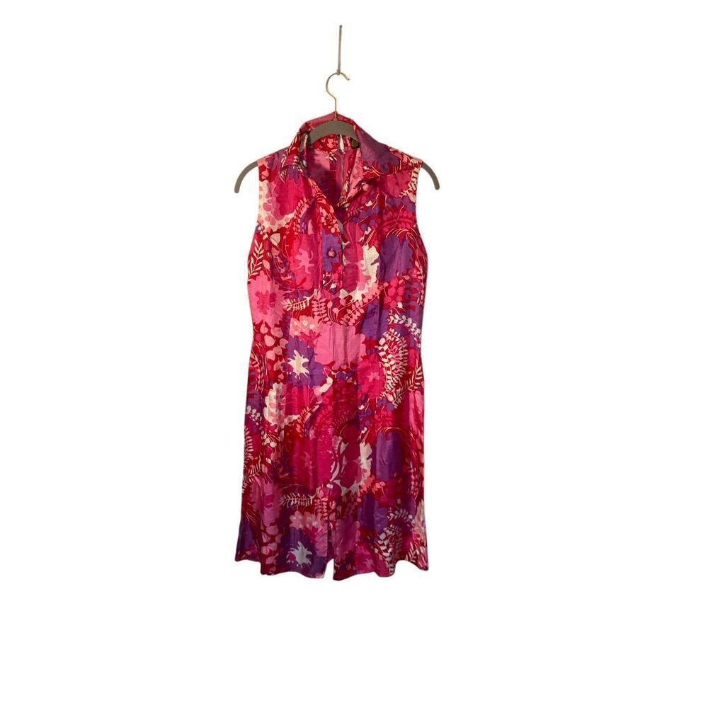 VTG Donna coral reef Arcade women’s floral print sleeveless dress S